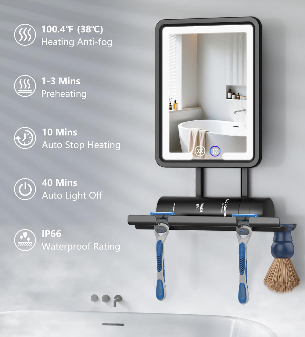 Shinowa mirror tilted 30 degrees for precise grooming angles