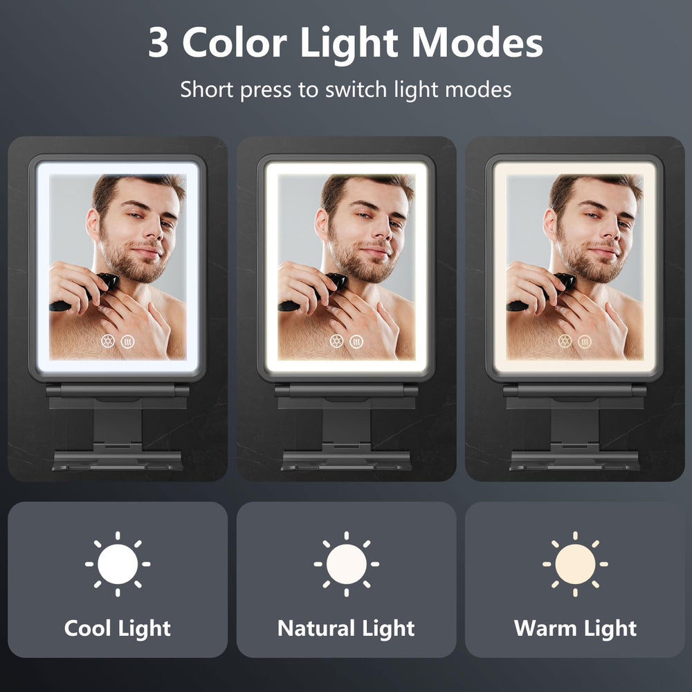 Shinowa shower mirror three-color dimming offers customizable lighting for makeup or shaving