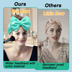 Shintop caroset headband bowknot detail fits securely during washing and masks.
