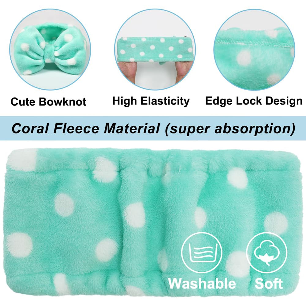 Shintop elastic headband stays in place during cleansing, skincare, or workouts.
