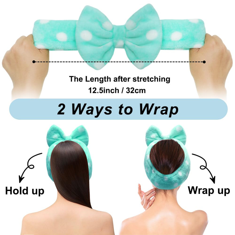 Shintop makeup headband absorbent design keeps hair away during routines.