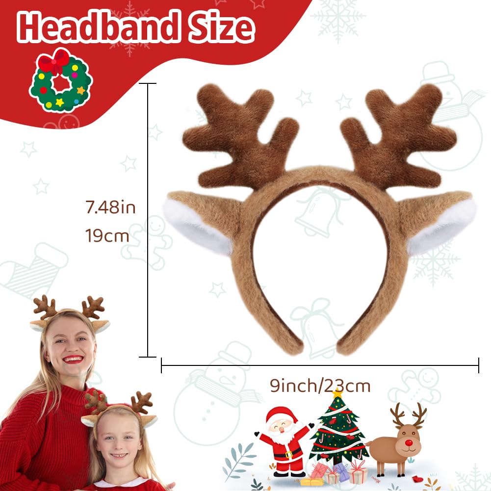 Shintop Reindeer Antlers Headbands soft plush fabric for skin-friendly comfort all night.