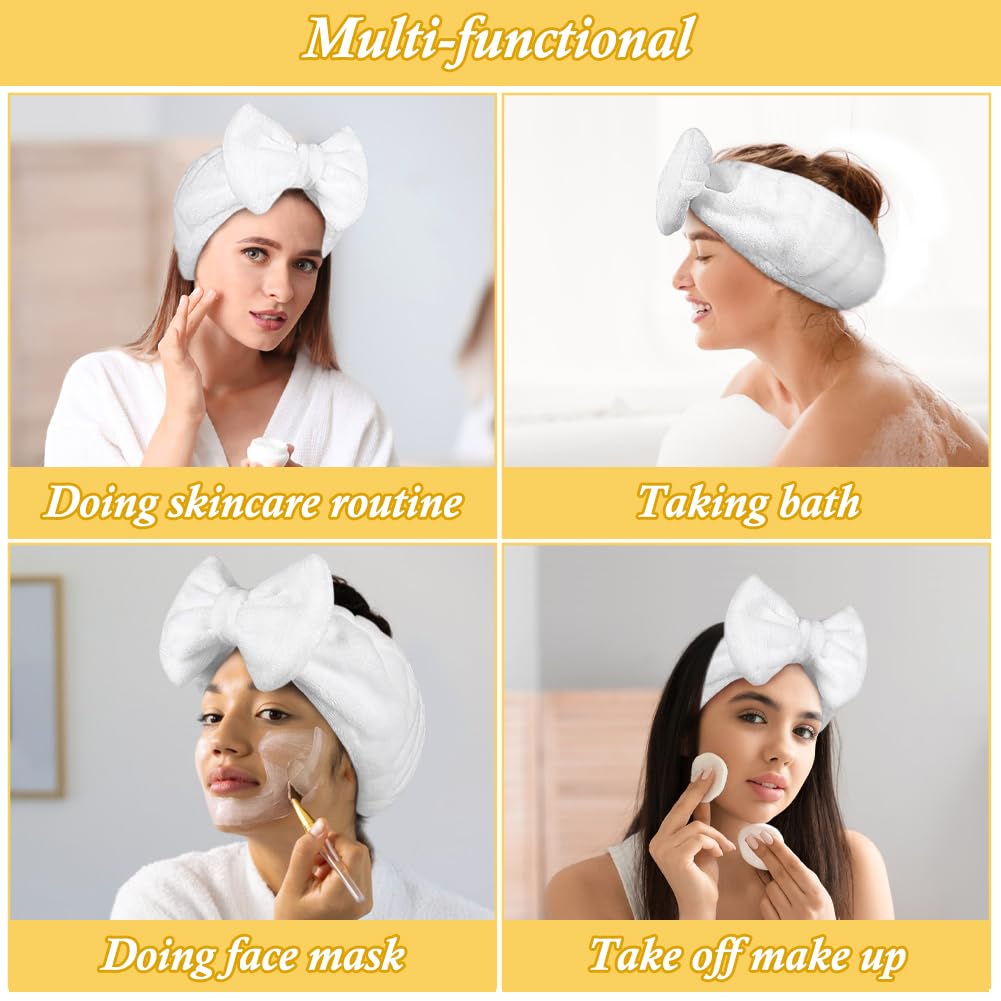 Shintop white headband suitable for shower, spa, and facial routines