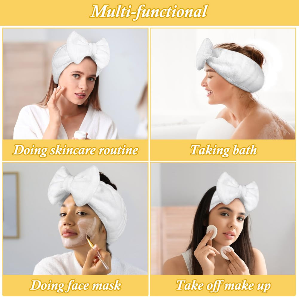 Shintop white headband suitable for shower, spa, and facial routines