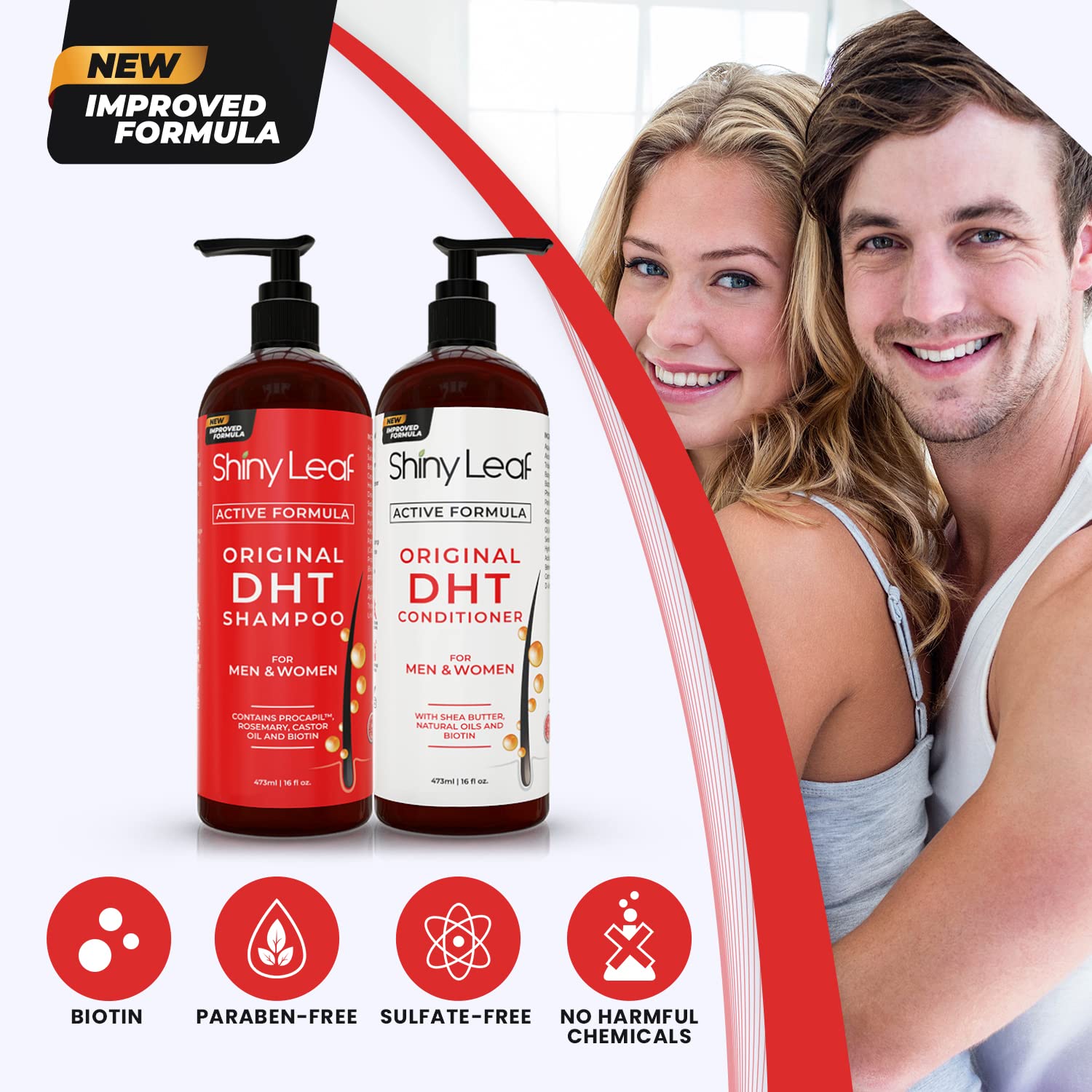 Shiny Leaf asparagus extract label emphasizes healthier-looking follicles.