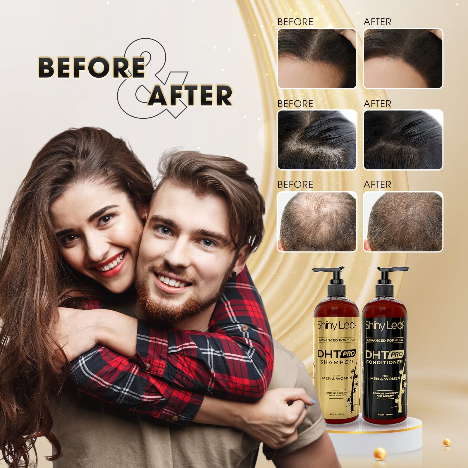 Shiny Leaf DHT Pro Shampoo natural extracts imply daily nourishing cleanses.
