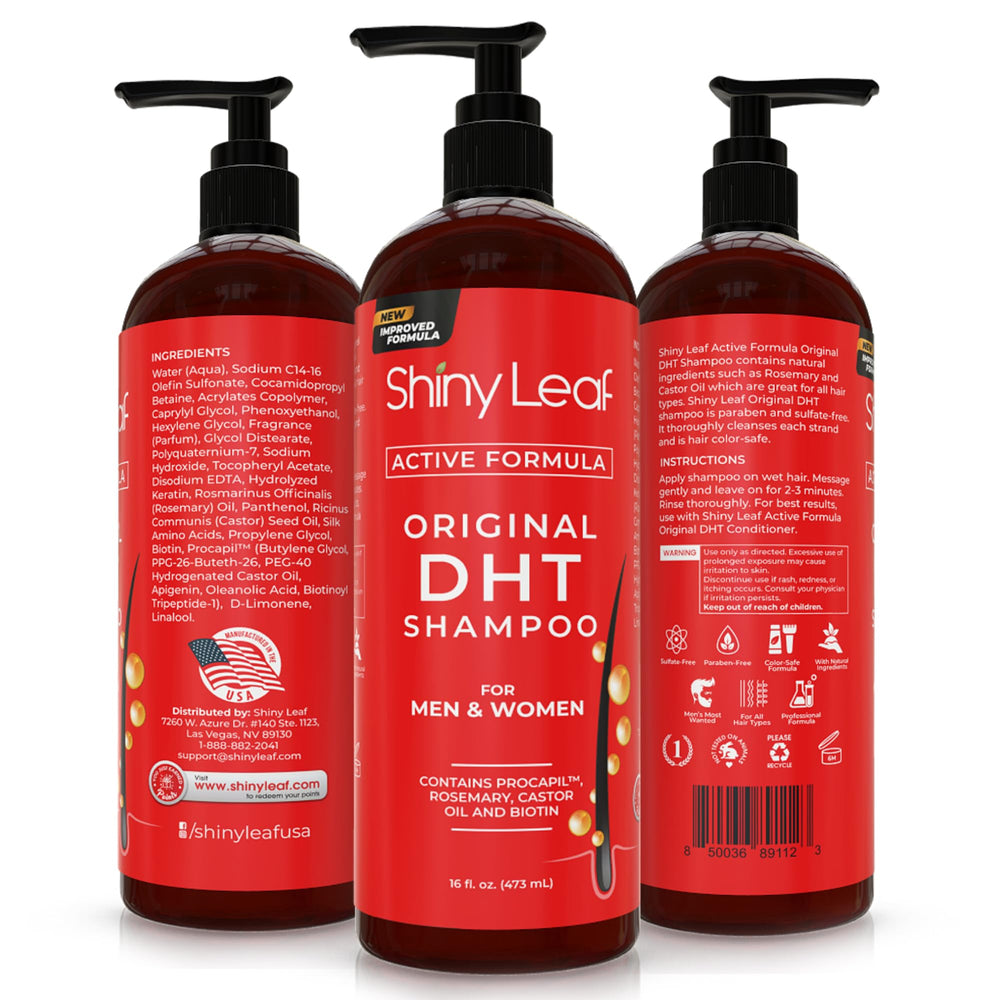 Shiny Leaf refreshing scent bottle shot hints unisex appeal for shared bathrooms.