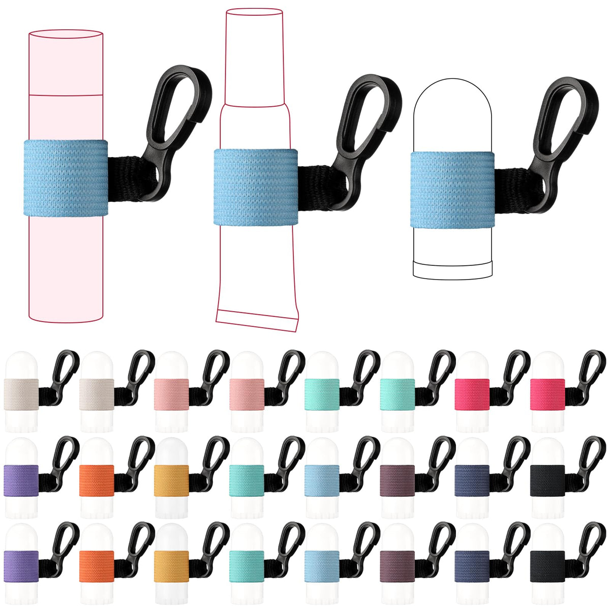Shinylin lip balm holder keychain set of 24 for easy lip care on the go