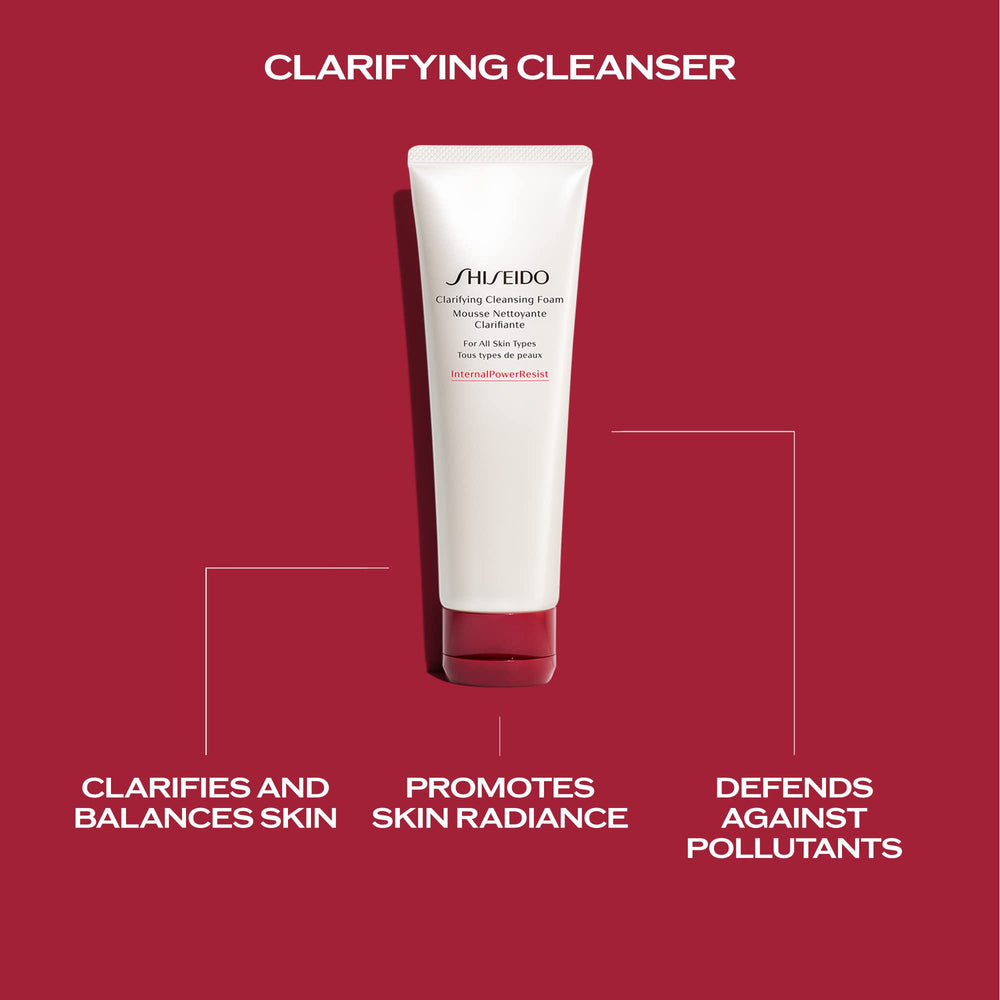 Shiseido Clarifying Cleansing Foam rice germ oil nourishes for a softer skin feel.