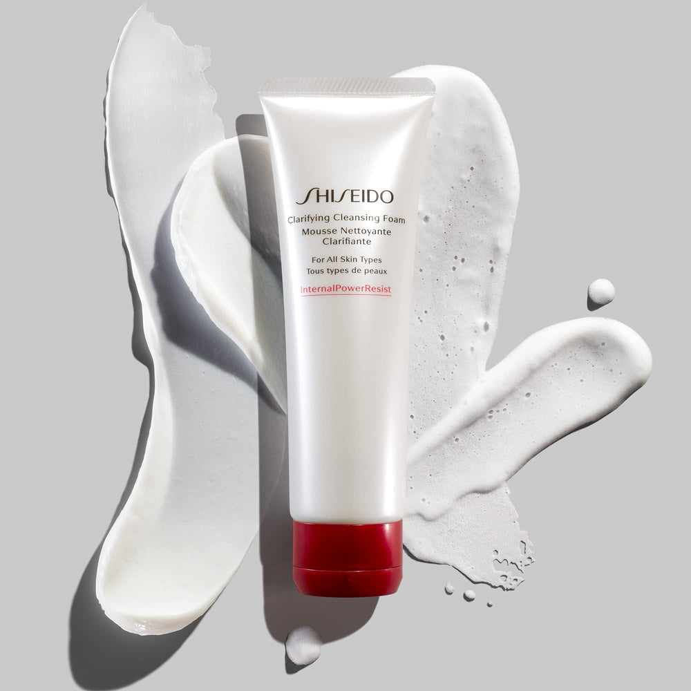 Shiseido Clarifying Cleansing Foam rinse-moment promises a refreshing finish after cleansing.