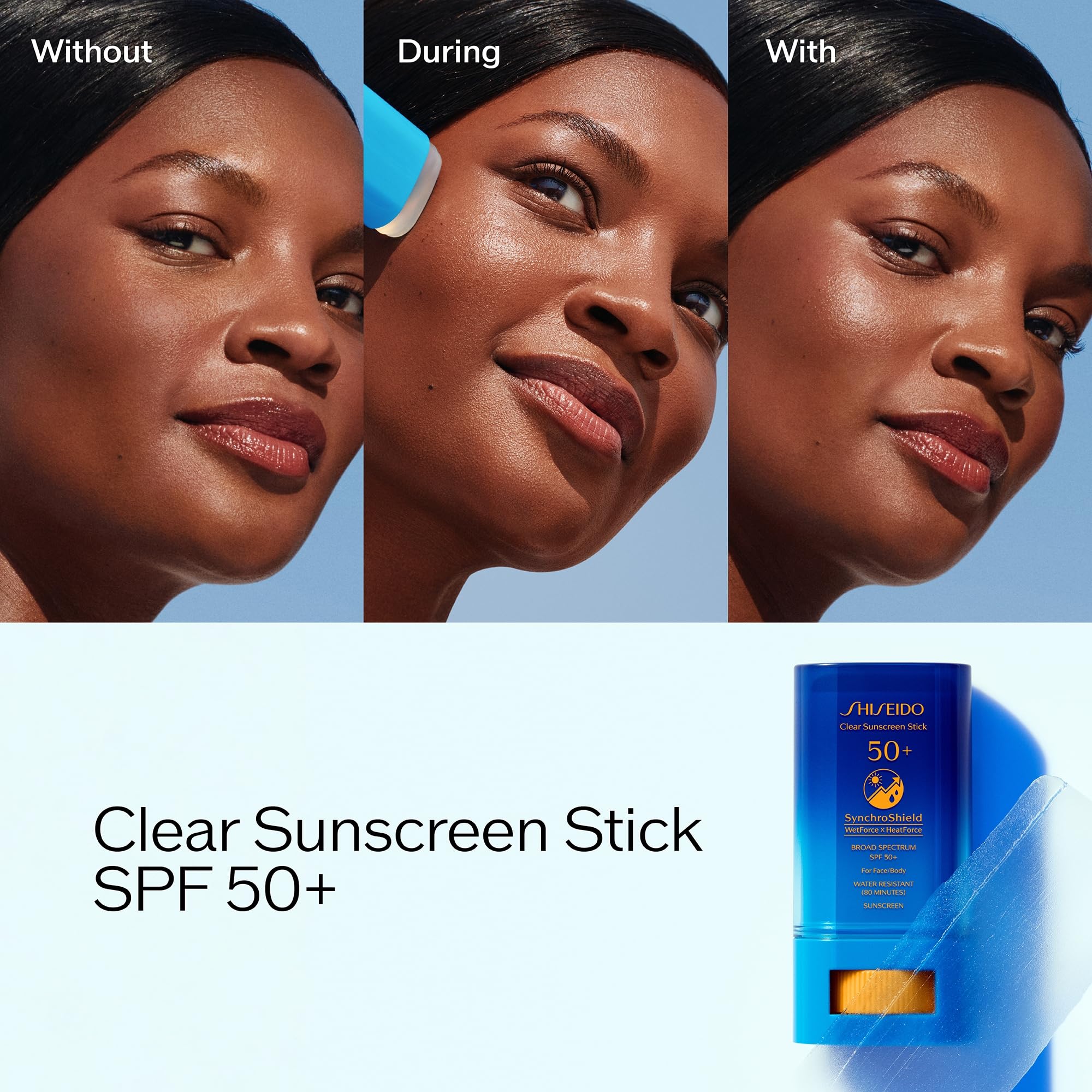 Shiseido Clear Sunscreen Stick demonstrates water and heat-activated protection