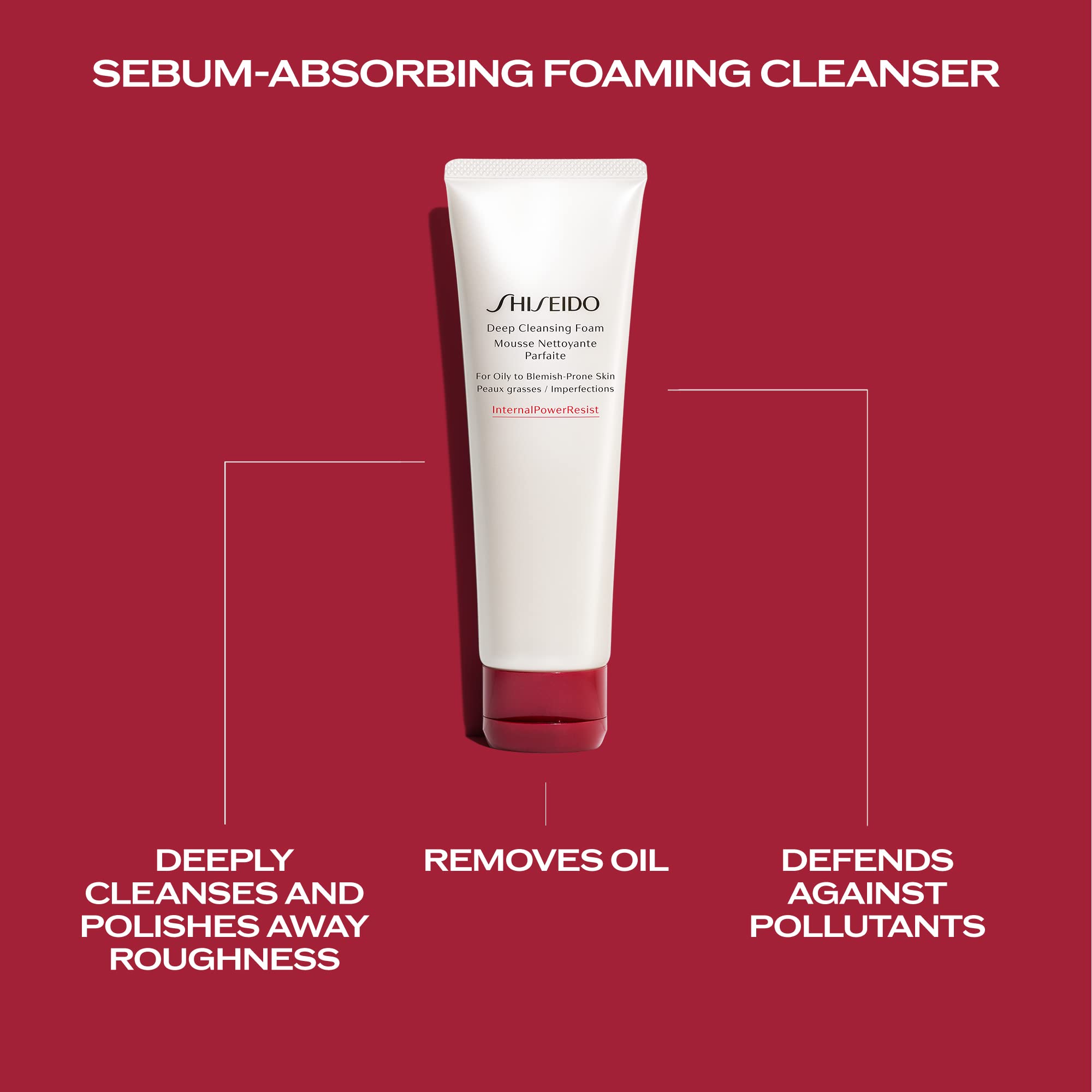 Shiseido Deep Cleansing Foam mineral spring water visual emphasizing hydration and freshness