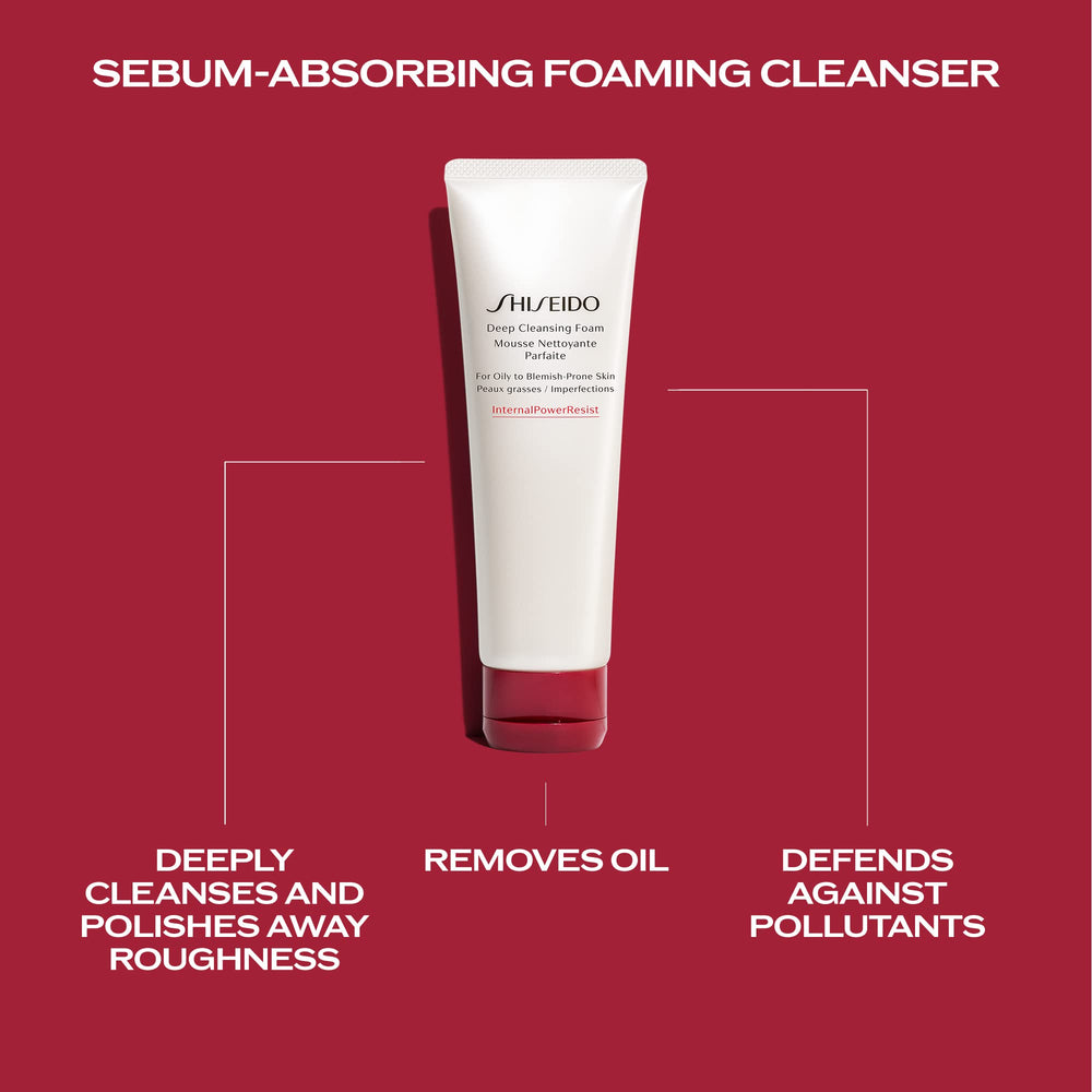 Shiseido Deep Cleansing Foam mineral spring water visual emphasizing hydration and freshness