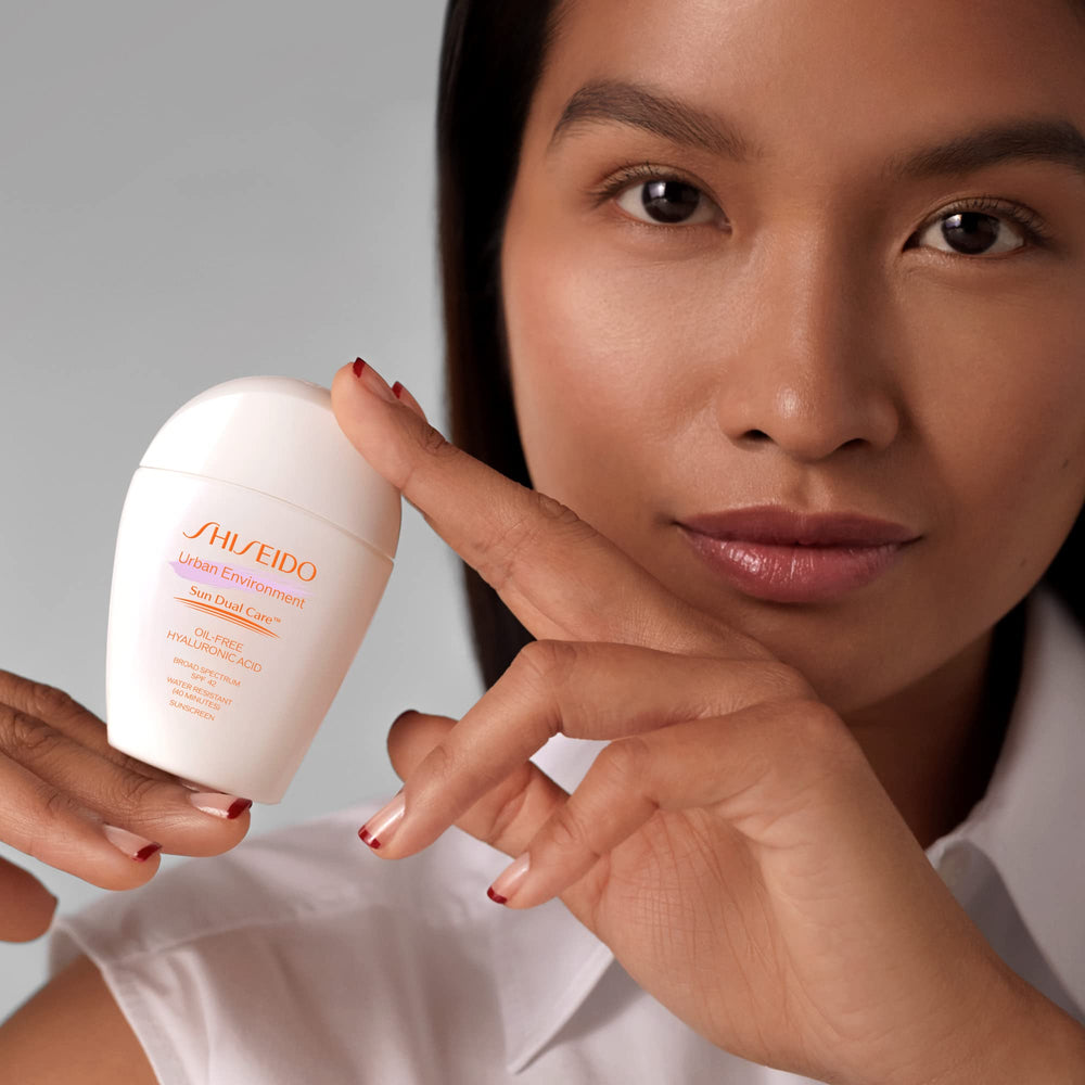 Shiseido Urban Environment sunscreen labeled non-comedogenic for daily use.