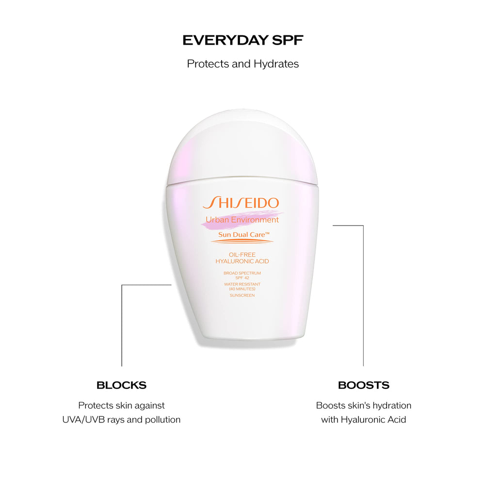 Shiseido Urban Environment packaging and label highlighting sun-powered skincare concept.