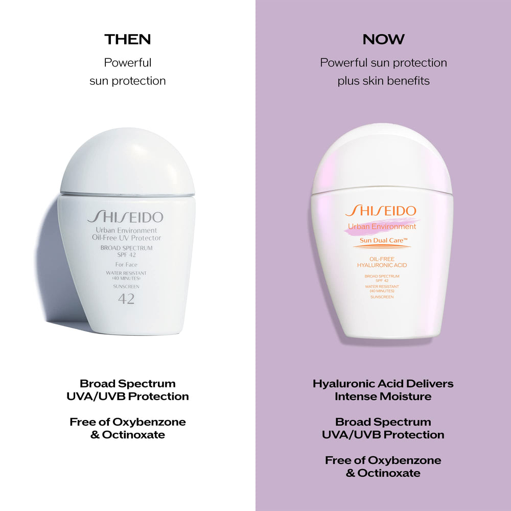 Shiseido Urban Environment product on skin during application for balanced protection.