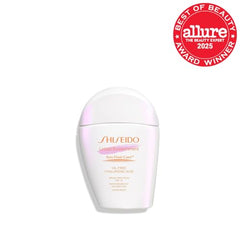 Shiseido Urban Environment sunscreen swirled cream texture indicating lightweight, hydrating formula.