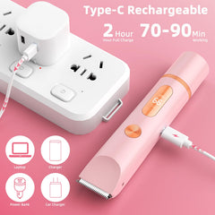 SHOBES bikini trimmer 2-in-1 pink shower use with IPX7 waterproof design.