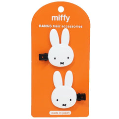 SHOBIDO Miffy die cut bangs clip close up demonstrates secure hold for neat bangs.