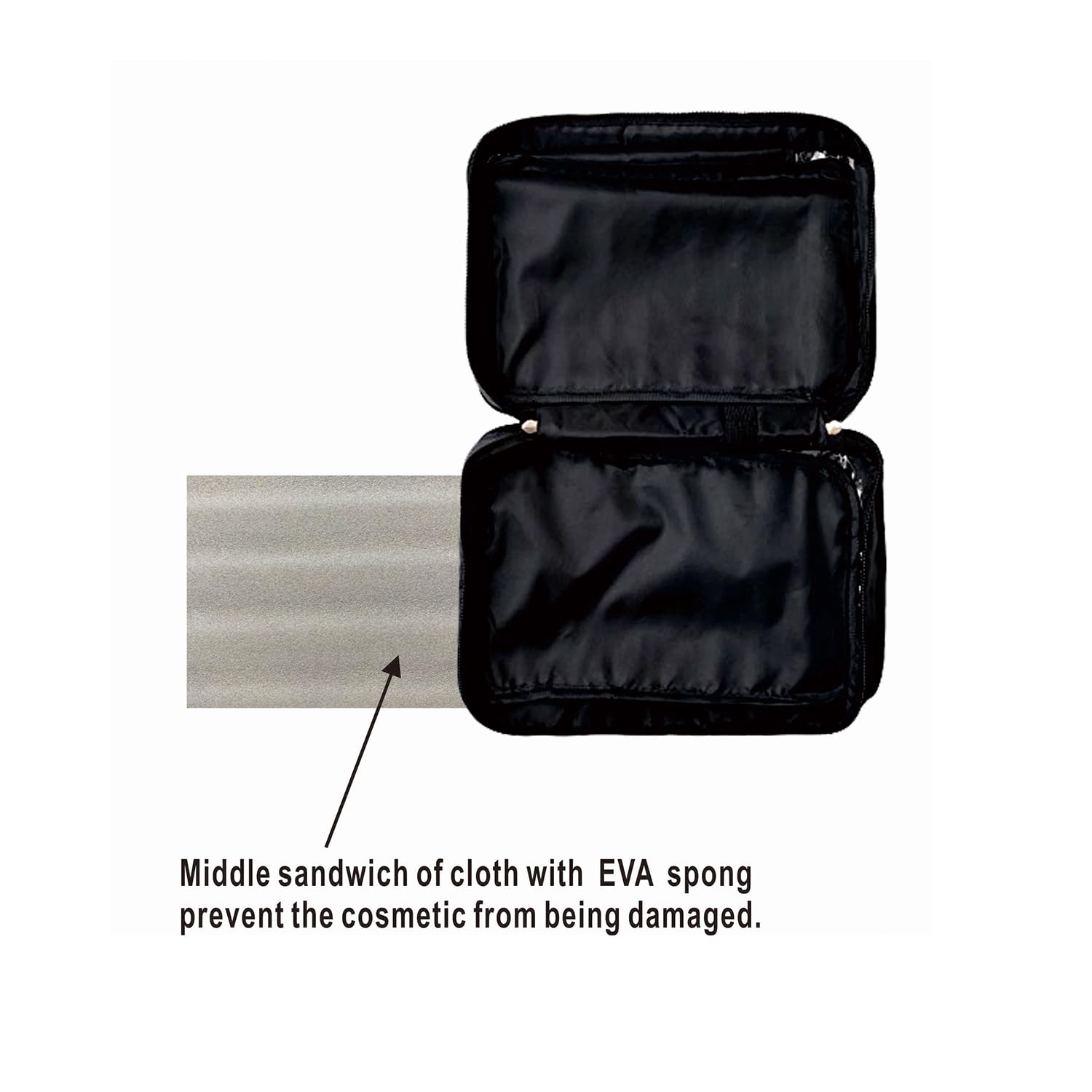 Shonpy toiletry bag in use showing large compartments for full-size items.