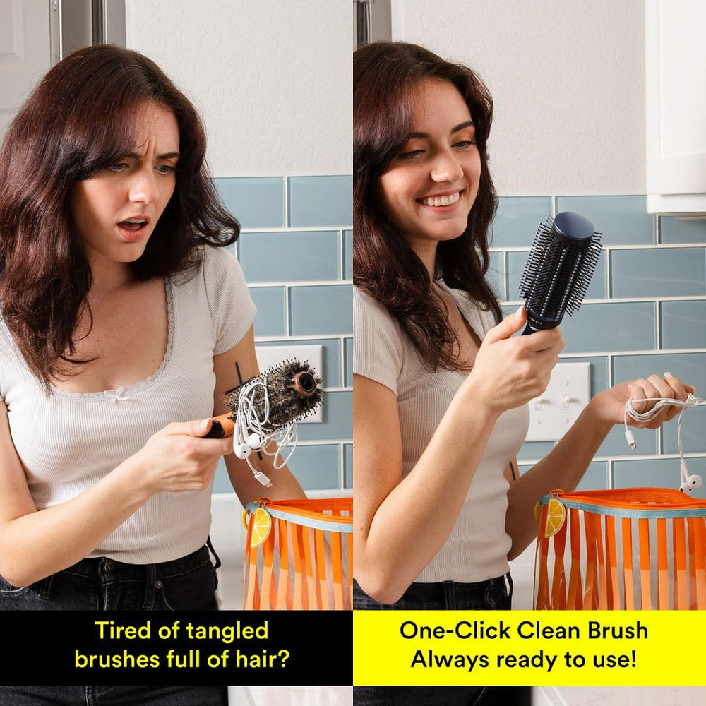 SHOP LC Detangler Brush elder-friendly design minimizes bending during detangling.