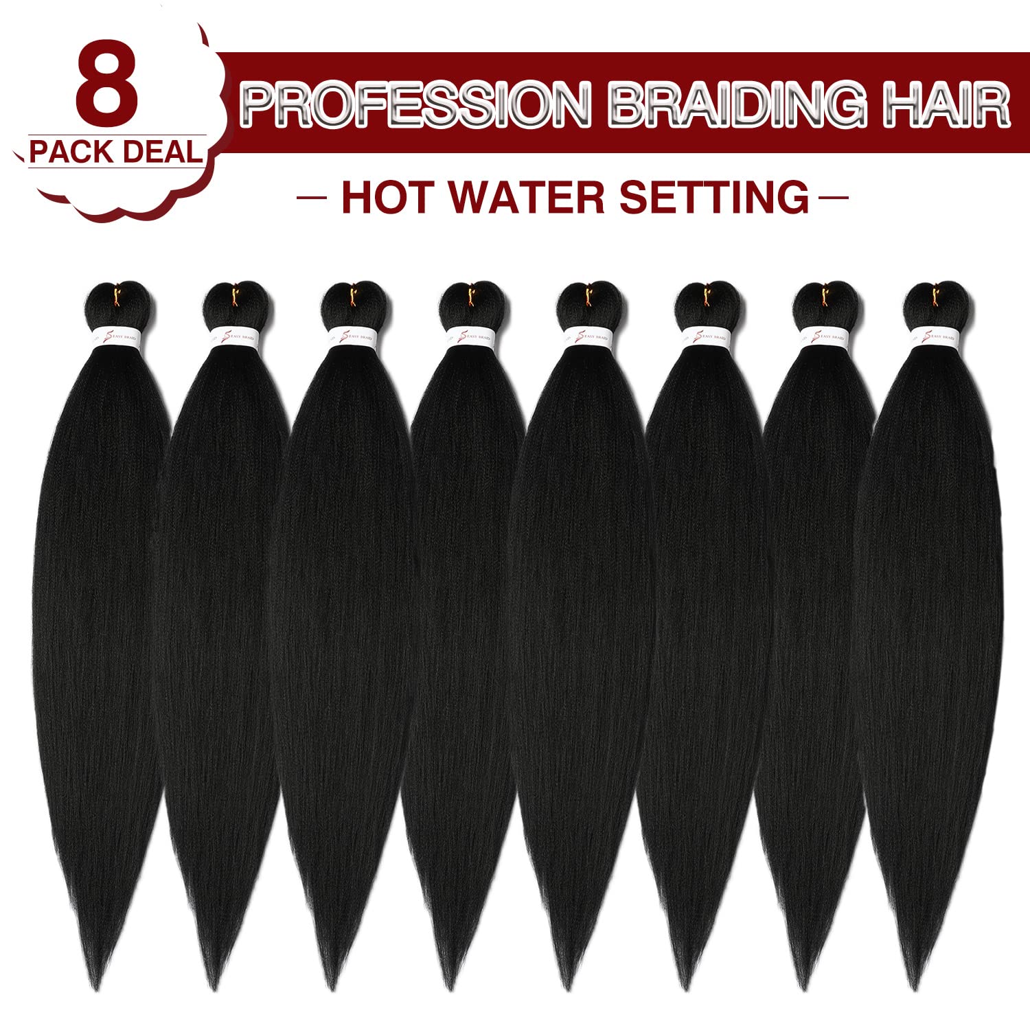 ShowCoco rubber bands included with braiding hair bundle for neat braids.
