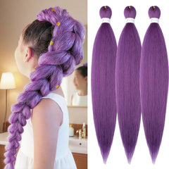 ShowCoco purple braiding hair 26inch 3 packs ready for quick protective styles