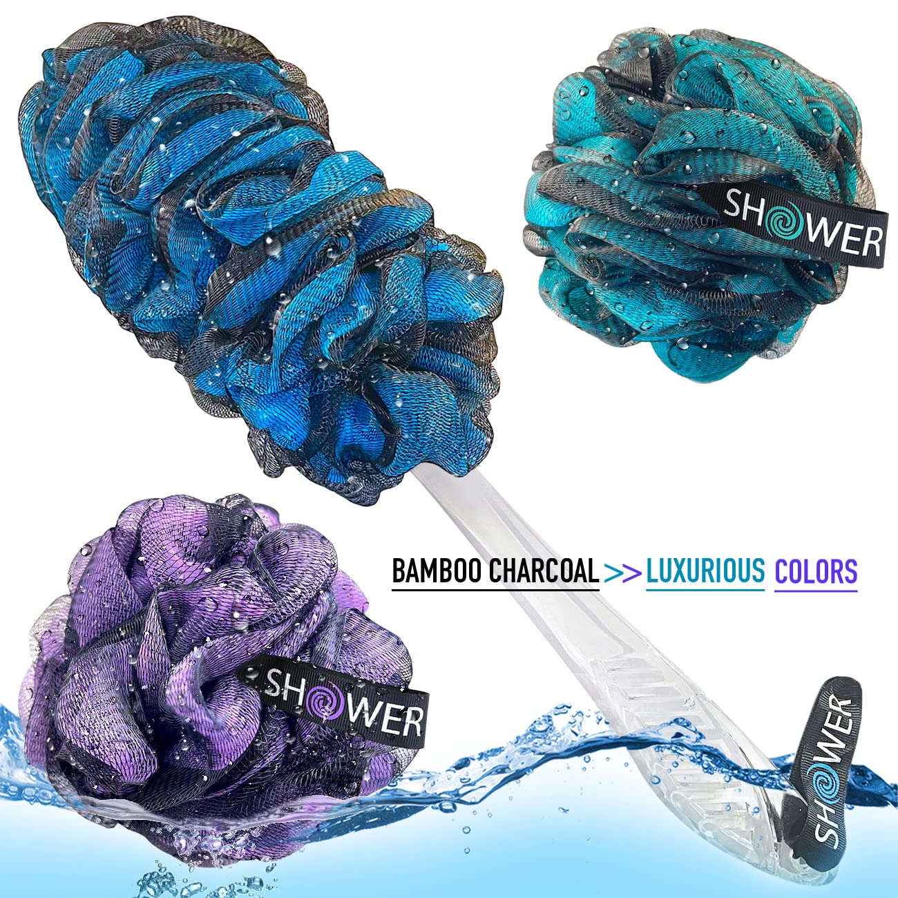 Shower Bouquet 17 inch back scrubber reaches the back for full cleansing