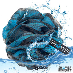 Shower Bouquet long-ribbon-hang-dry demonstrates easy air-drying after use.