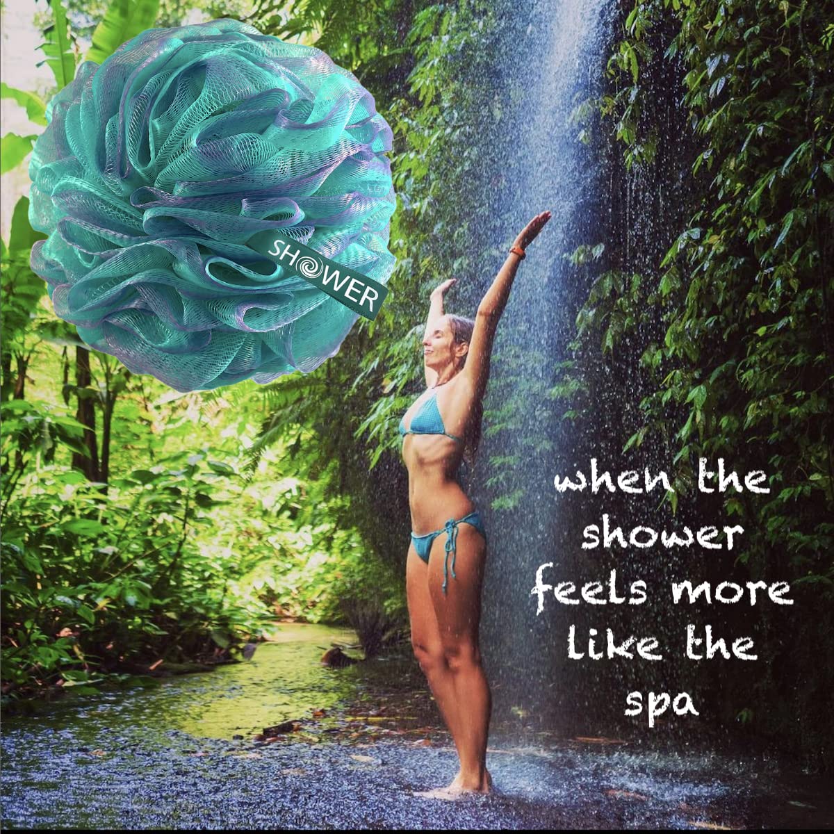 Shower Bouquet green-lavender loofah color option for gifting