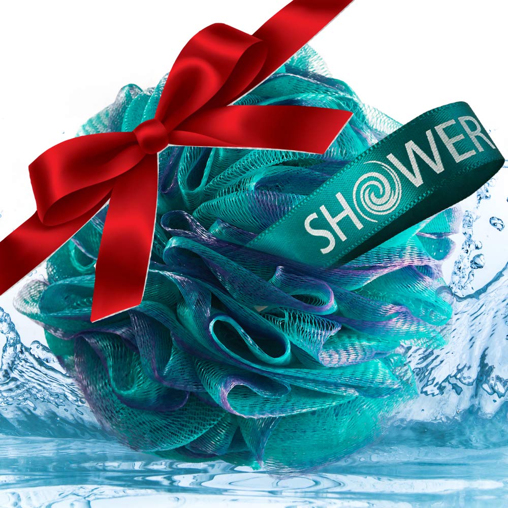Shower Bouquet soft mesh bath sponge enhances gentle exfoliation and cleansing.