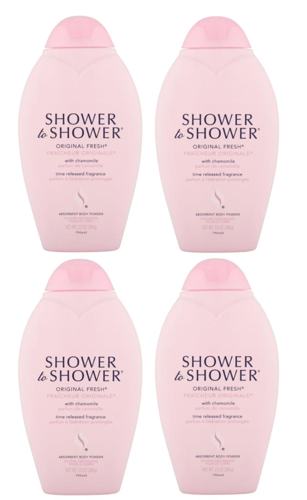 Shower To Shower absorbent body powder bottle for long-lasting dryness.