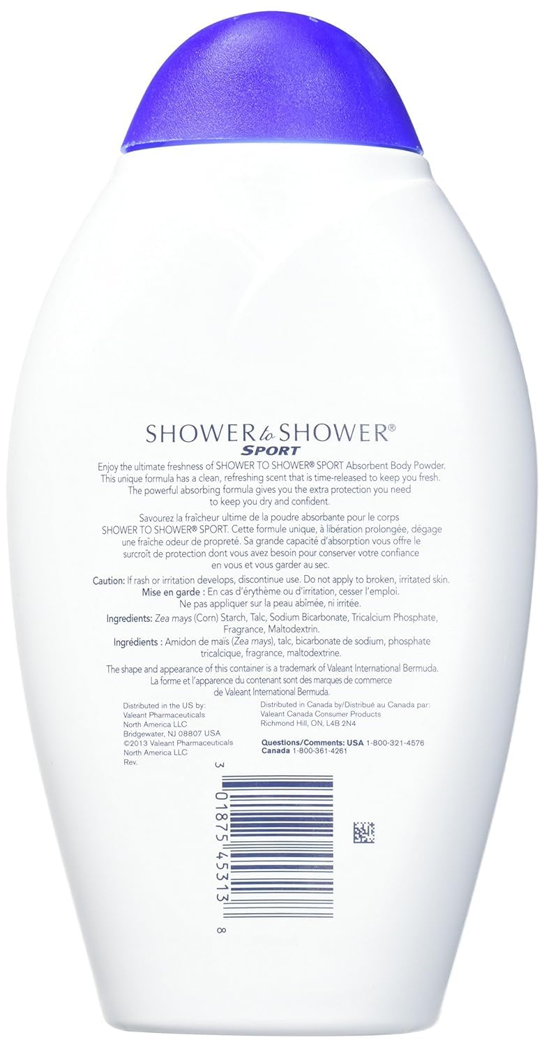 Shower To Shower sport after-workout-use provides convenient refresh between activities.