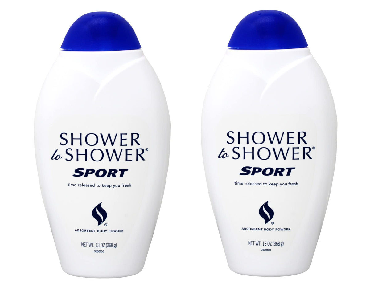 Shower To Shower absorbent body powder sport bottle shows dryness during activity