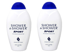 Shower To Shower absorbent body powder sport bottle shows dryness during activity