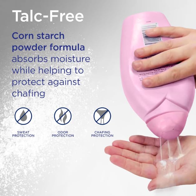 Shower To Shower absorbent powder application ritual shows easy, mess-free reapplication after workouts.