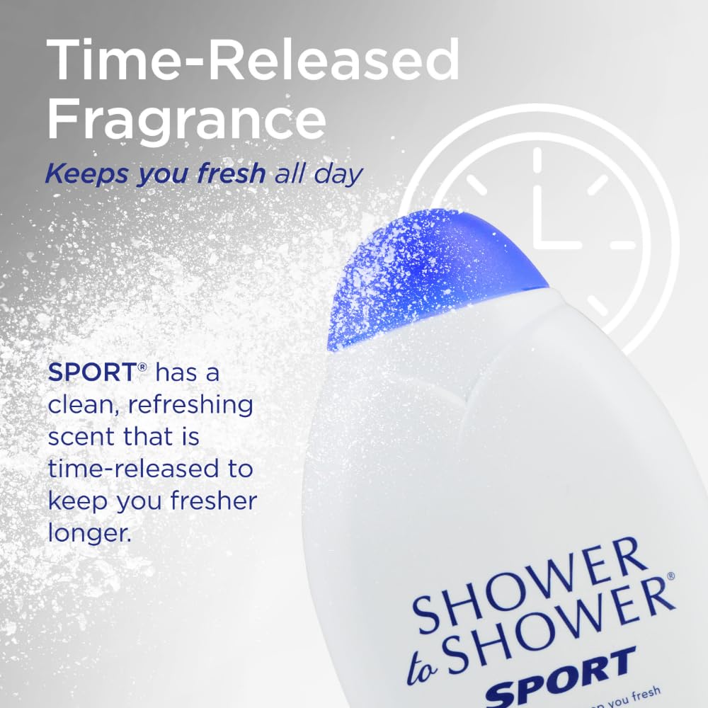 Shower To Shower Body Powder Sport tub seal highlights product freshness