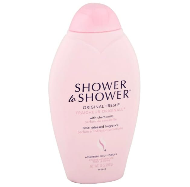Shower To Shower chamomile rose sandalwood scent for soothing aroma.