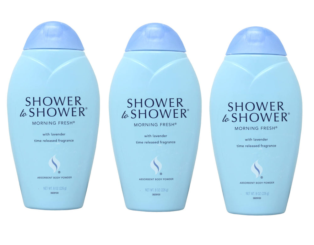 Shower To Shower Morning Fresh bottle front—8oz size for long-lasting freshness