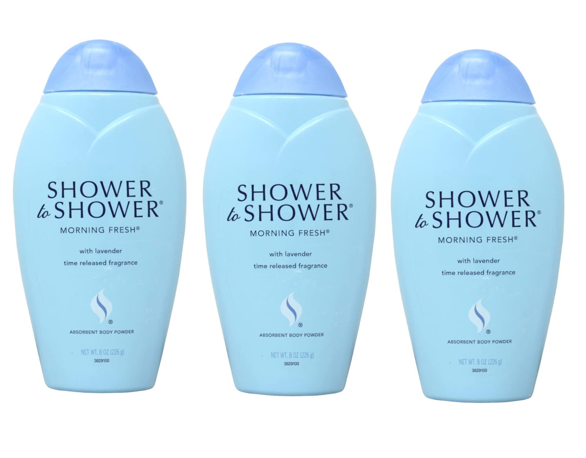 Shower To Shower Morning Fresh bottle front—8oz size for long-lasting freshness