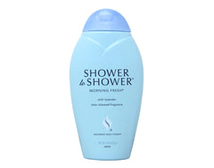 Shower To Shower Morning Fresh powder dispense closeup—easy application and smooth feel