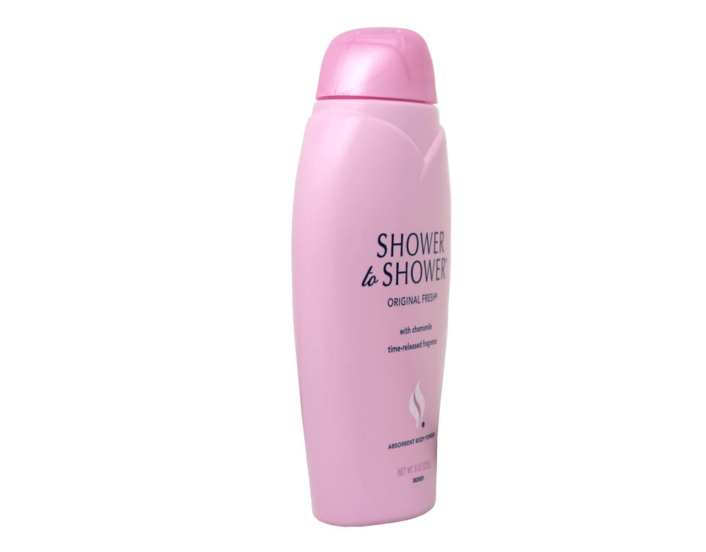 Shower To Shower Original Fresh 8 Oz 3 Pack product-application shows comfortable, breathable powder use.