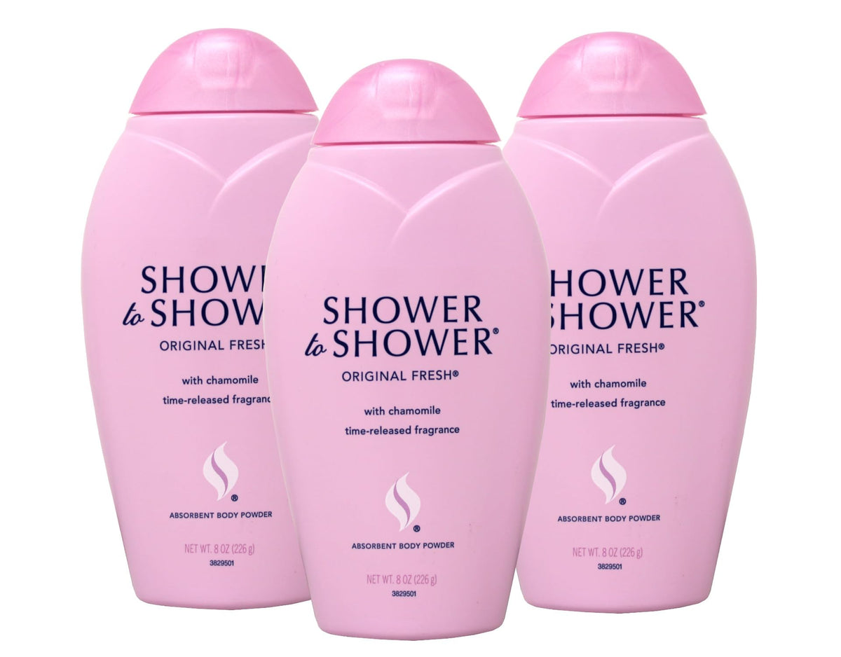 Shower To Shower Original Fresh 8 Oz 3 Pack bottle for all-day freshness and skin comfort.
