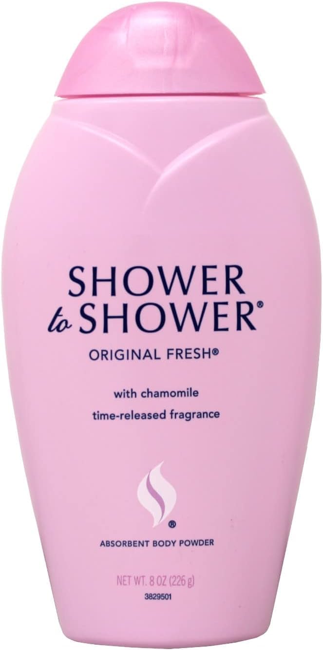 Shower To Shower Original Fresh 8 Oz 3 Pack powder-dispense for quick, even application and dryness.