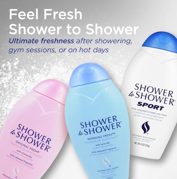 Shower To Shower packaging-display photo for shoppers.