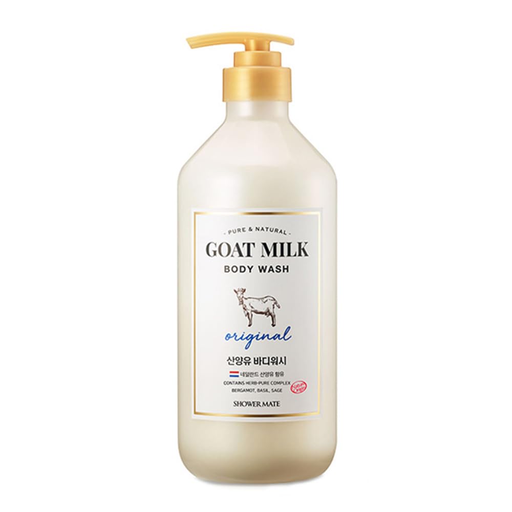 SHOWERMATE goat milk body wash bottle with creamy lather for gentle cleansing and skin softness
