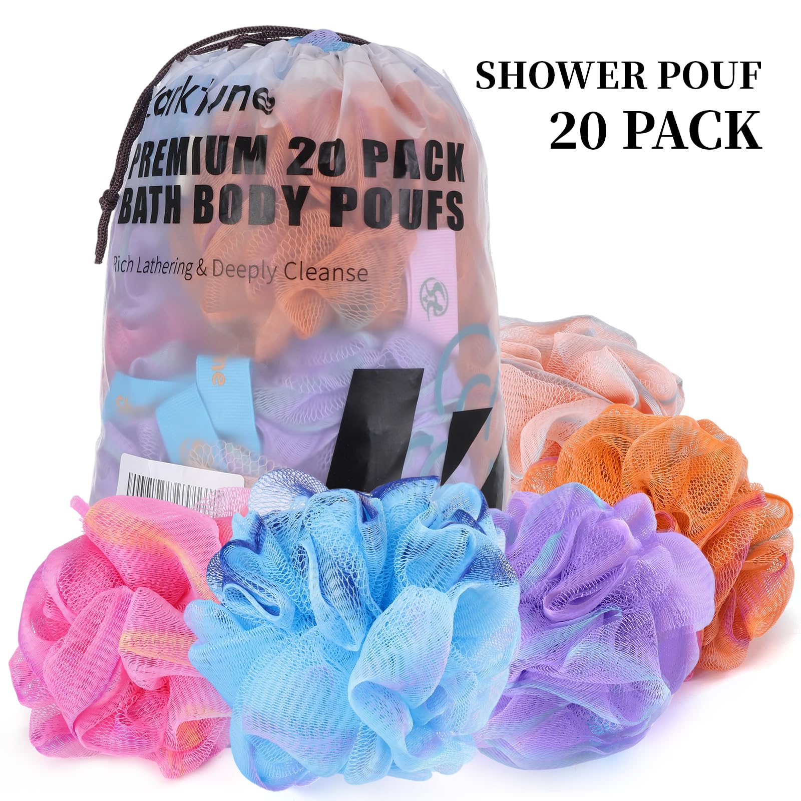 Showertime Mini Shower Loofah easy-care design simplifies air drying and storage