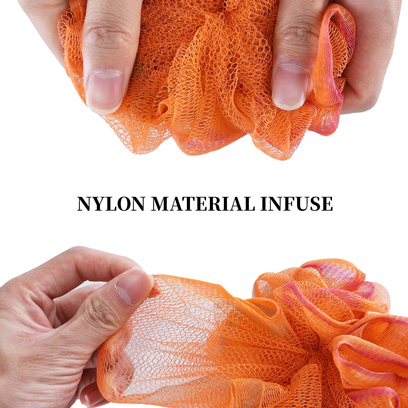 Showertime Mini Shower Loofah hanging loop keeps it dry between uses