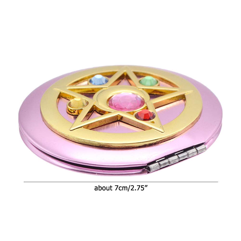 SHOWLOUE makeup compact mirror folded fits into a pocket for travel