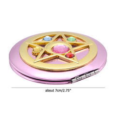 SHOWLOUE makeup compact mirror folded fits into a pocket for travel